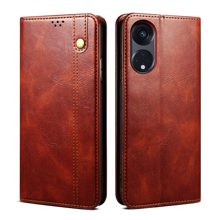 Oil Wax Crazy Horse Texture Leather Phone Case, For OPPO Find