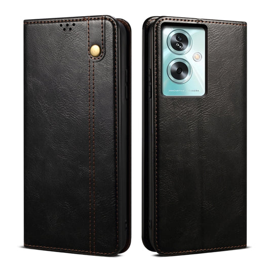 Oil Wax Crazy Horse Texture Leather Phone Case, For OPPO A79 5G