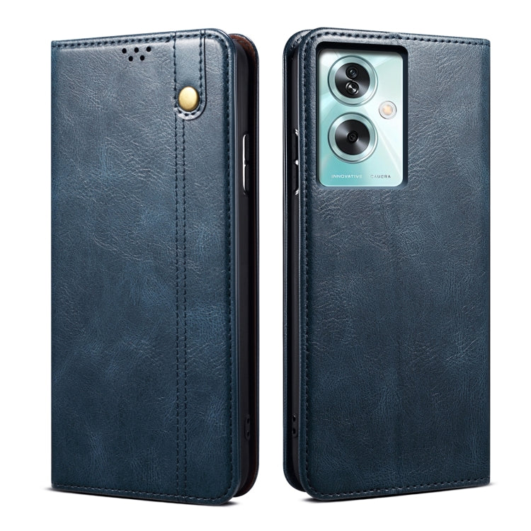 Oil Wax Crazy Horse Texture Leather Phone Case, For OPPO A79 5G