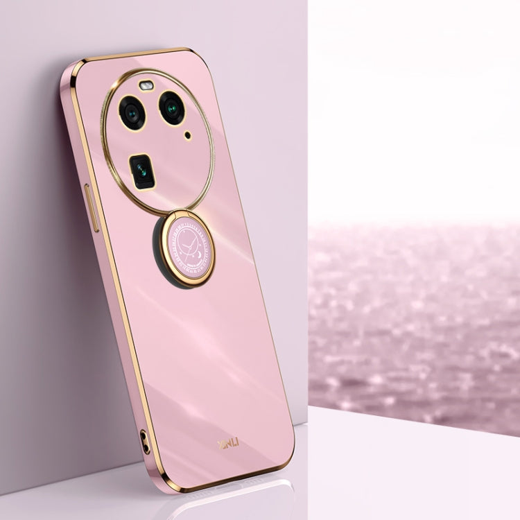 XINLI Straight Edge 6D Electroplate TPU Phone Case with Ring Holder, For OPPO A2 5G, For OPPO Find X6, For OPPO A2X, For OPPO Find X6 Pro