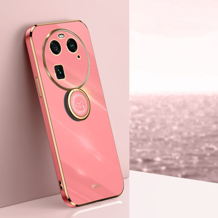 XINLI Straight Edge 6D Electroplate TPU Phone Case with Ring Holder