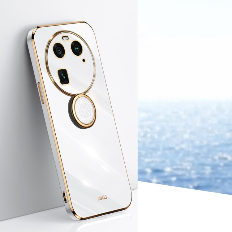 XINLI Straight Edge 6D Electroplate TPU Phone Case with Ring Holder