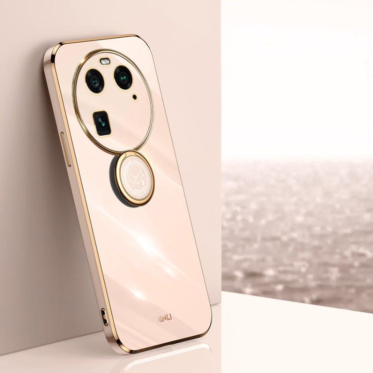 XINLI Straight Edge 6D Electroplate TPU Phone Case with Ring Holder