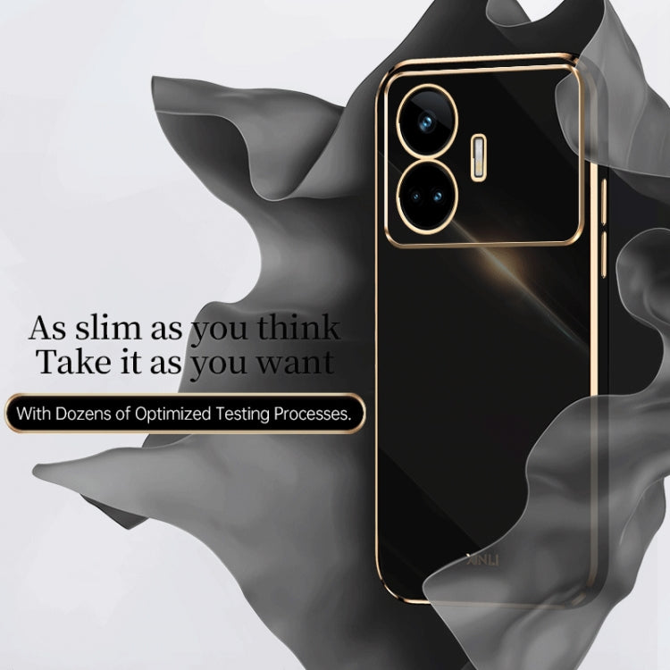 XINLI Straight 6D Plating Gold Edge TPU Phone Case, For Realme GT Neo5 SE, For Realme C55