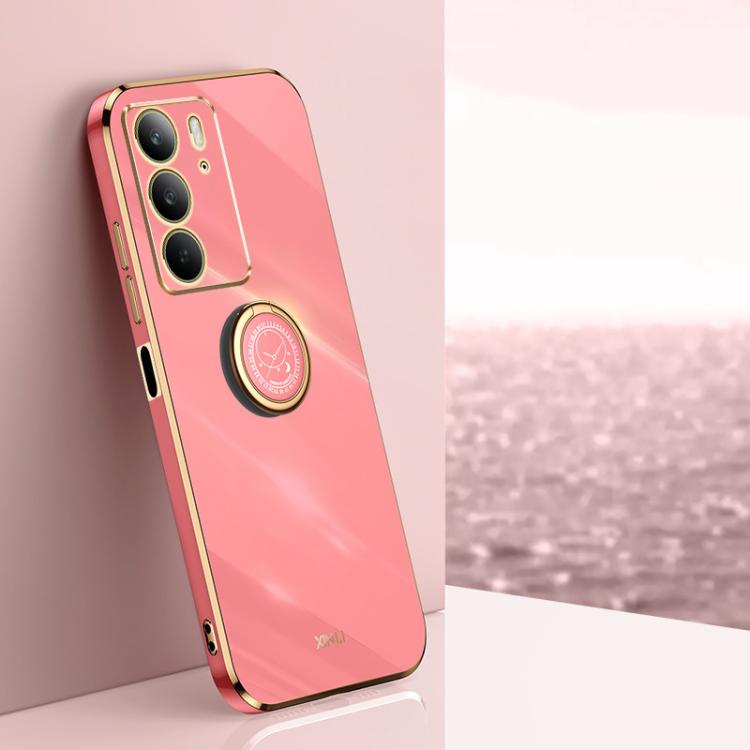 XINLI Straight Edge 6D Electroplate TPU Phone Case with Ring Holder