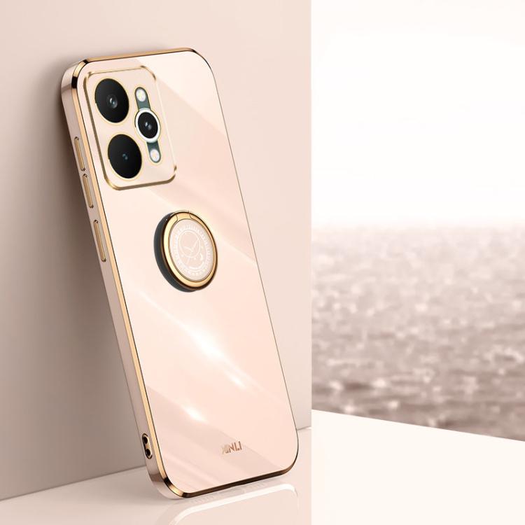 XINLI Straight Edge 6D Electroplate TPU Phone Case with Ring Holder