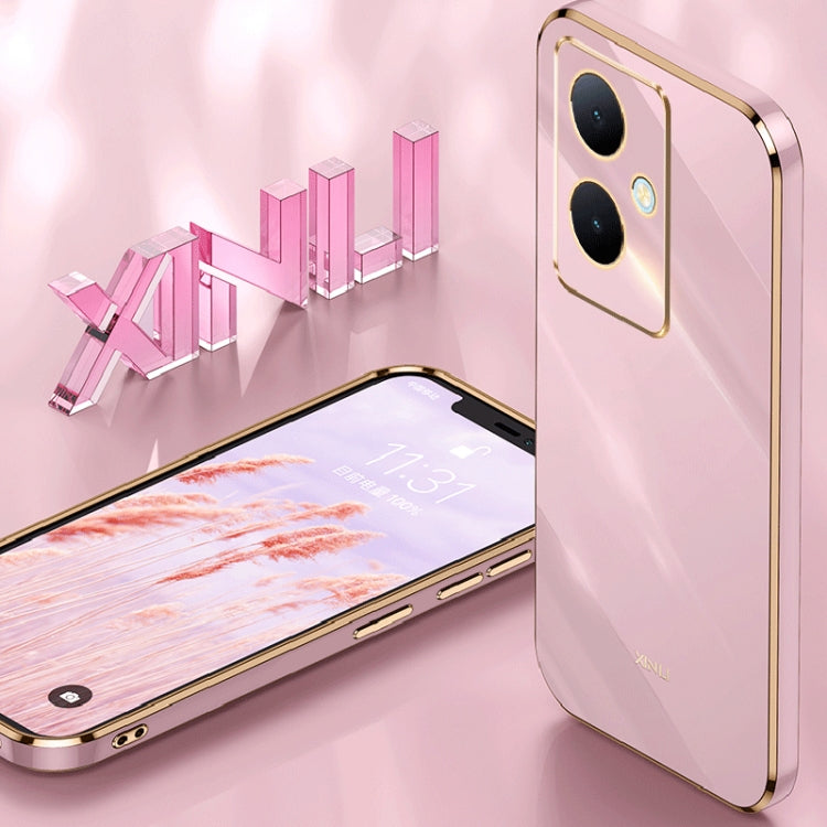 XINLI Straight Edge 6D Electroplate TPU Phone Case, For vivo Y78+, For vivo iQOO Pro