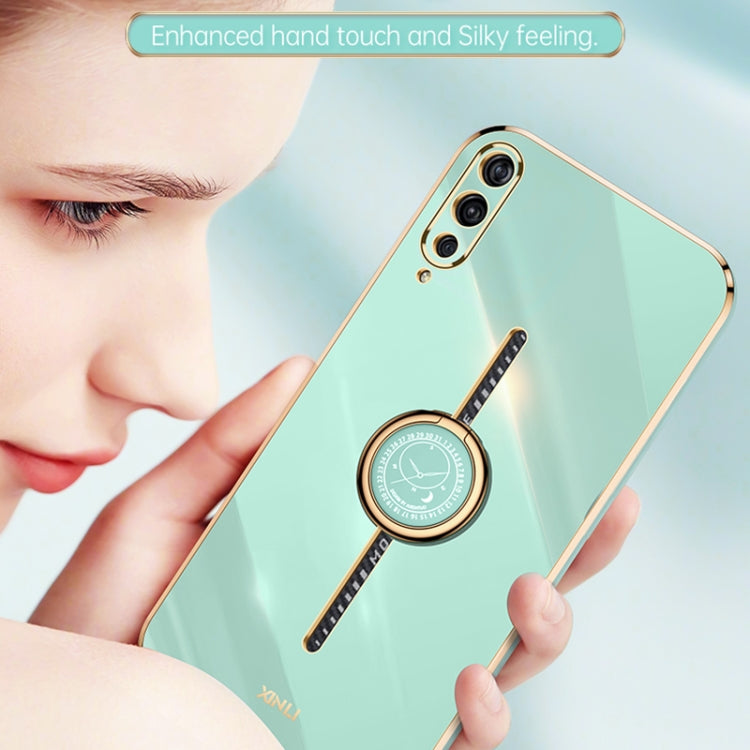 XINLI Straight Edge 6D Electroplate TPU Phone Case with Ring Holder