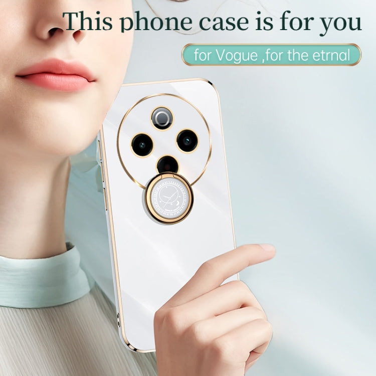 XINLI Straight Edge 6D Electroplate TPU Phone Case with Ring Holder