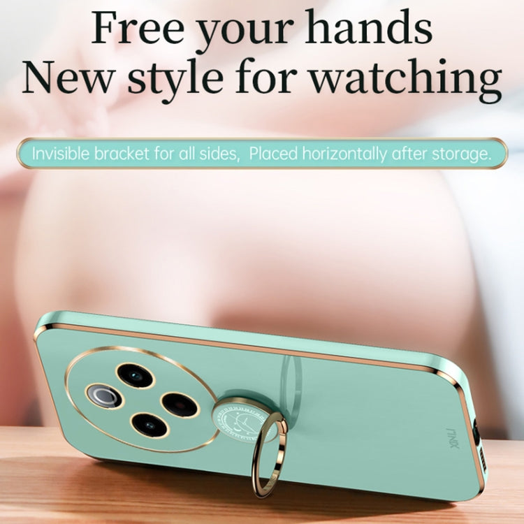 XINLI Straight Edge 6D Electroplate TPU Phone Case with Ring Holder