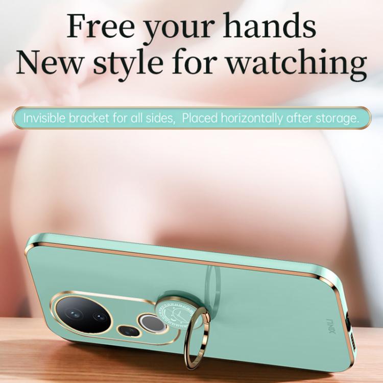 XINLI Straight Edge 6D Electroplate TPU Phone Case with Ring Holder