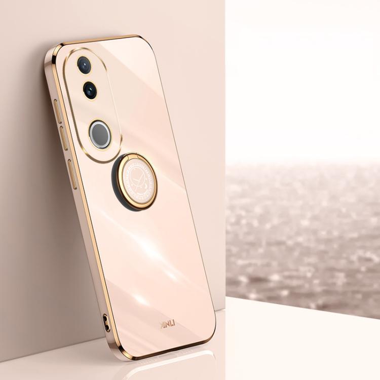 XINLI Straight Edge 6D Electroplate TPU Phone Case with Ring Holder