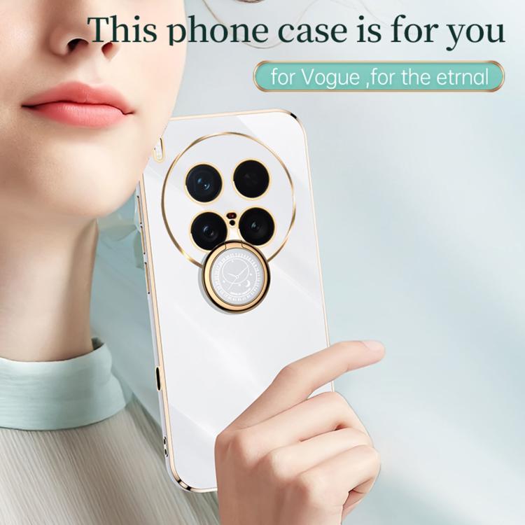 XINLI Straight Edge 6D Electroplate TPU Phone Case with Ring Holder