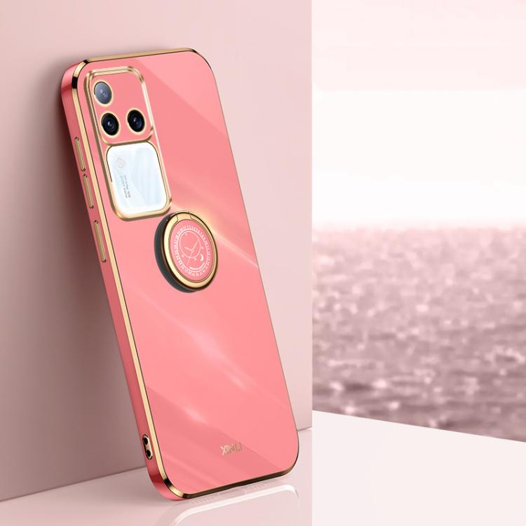 XINLI Straight Edge 6D Electroplate TPU Phone Case with Ring Holder