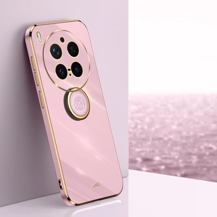 XINLI Straight Edge 6D Electroplate TPU Phone Case with Ring Holder