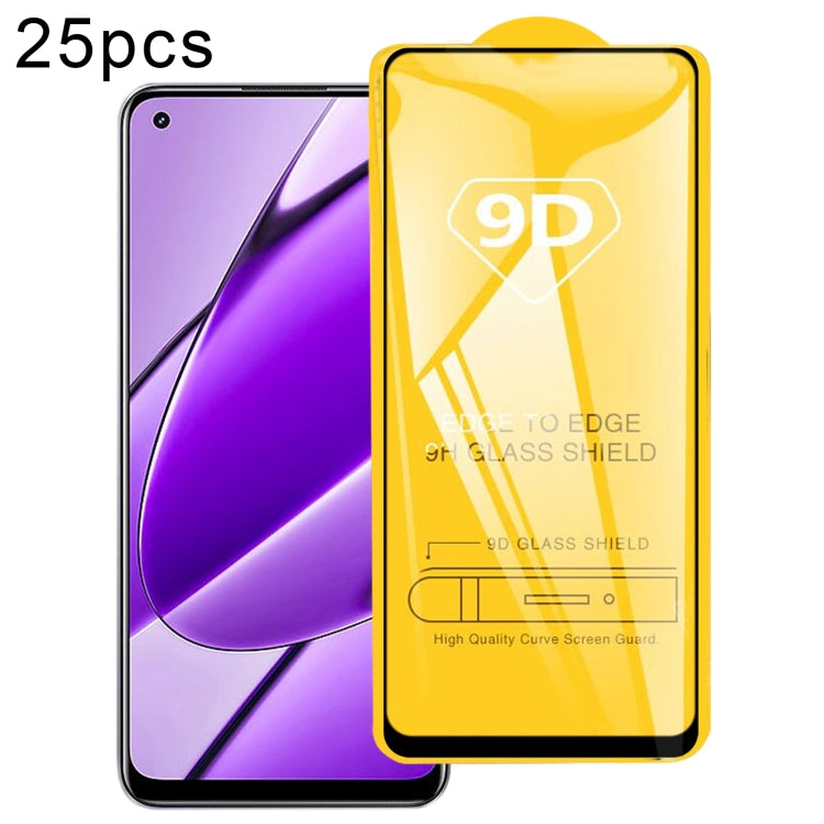 25pcs 9D Full Glue Full Screen Tempered Glass Film, For Realme 12 5G / C75, For Realme C65s, For Realme C67 4G / 12 Lite, For Realme Narzo 70 Pro, For Realme V50s, For Realme V50, For Realme 11 4G, For Realme GT5 / GT5 240W, For Realme Narzo 60 Pro