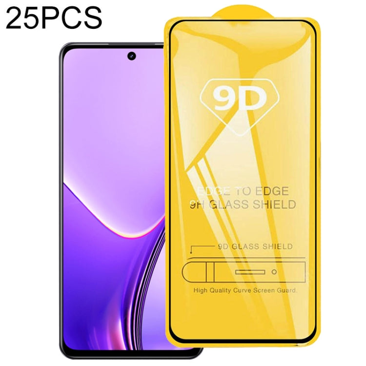 25pcs 9D Full Glue Full Screen Tempered Glass Film, For Realme 12 5G / C75, For Realme C65s, For Realme C67 4G / 12 Lite, For Realme Narzo 70 Pro, For Realme V50s, For Realme V50, For Realme 11 4G, For Realme GT5 / GT5 240W, For Realme Narzo 60 Pro