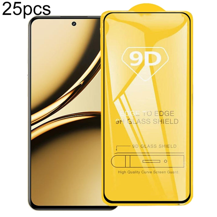 25pcs 9D Full Glue Full Screen Tempered Glass Film, For Realme 12 5G / C75, For Realme C65s, For Realme C67 4G / 12 Lite, For Realme Narzo 70 Pro, For Realme V50s, For Realme V50, For Realme 11 4G, For Realme GT5 / GT5 240W, For Realme Narzo 60 Pro