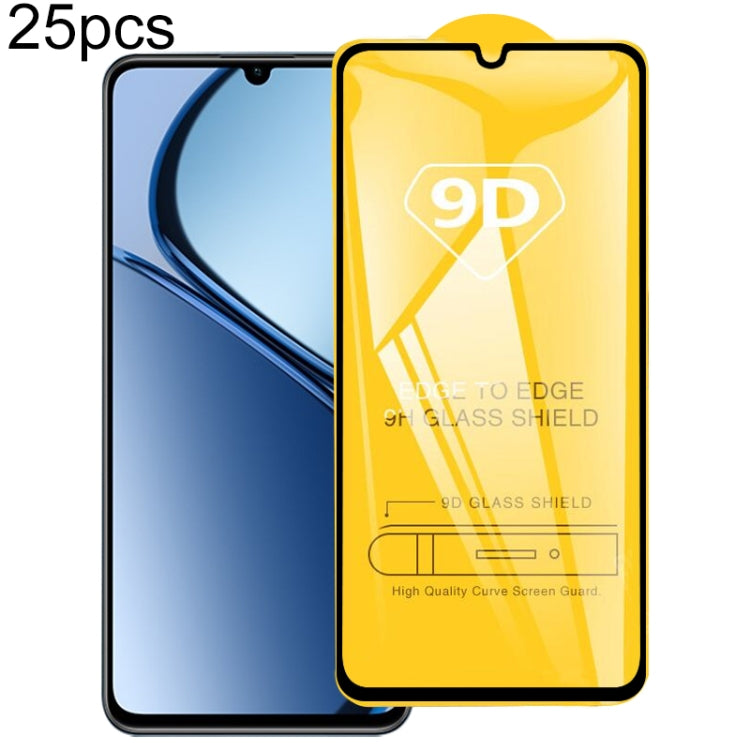 25pcs 9D Full Glue Full Screen Tempered Glass Film, For Realme 12 5G / C75, For Realme C65s, For Realme C67 4G / 12 Lite, For Realme Narzo 70 Pro, For Realme V50s, For Realme V50, For Realme 11 4G, For Realme GT5 / GT5 240W, For Realme Narzo 60 Pro