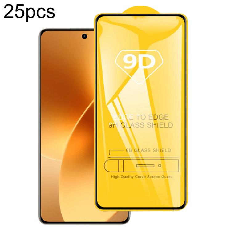 25pcs 9D Full Glue Screen Tempered Glass Film