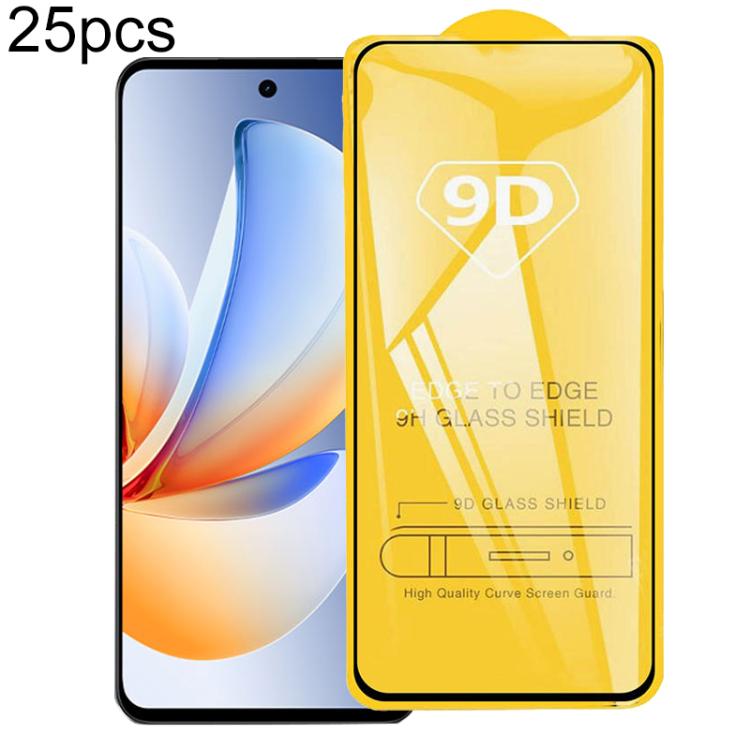 25pcs 9D Full Glue Screen Tempered Glass Film
