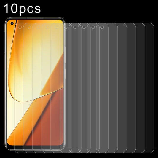 10pcs 0.26mm 9H 2.5D Tempered Glass Film, For Realme 11 (10 PCS)