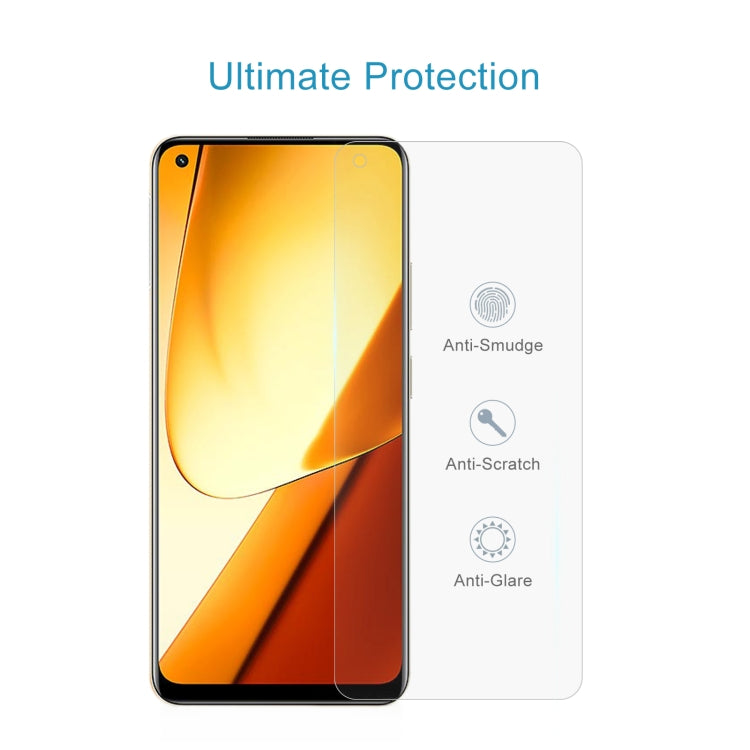 10pcs 0.26mm 9H 2.5D Tempered Glass Film, For Realme 11 (10 PCS)