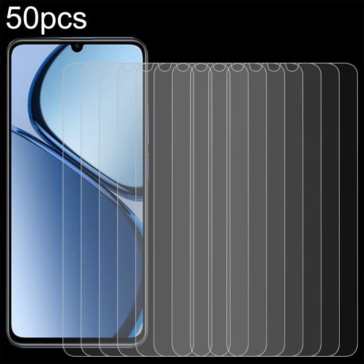 50pcs 0.26mm 9H 2.5D Tempered Glass Film, For Realme 12 / C75, For Realme C65s, For Realme Narzo 70 / Narzo 70 Turbo, For Realme Narzo 70x / 13, For Realme C67 4G / 12 Lite, For Realme P1, For Realme Narzo 70 Pro, For Realme V50s, For Realme V50