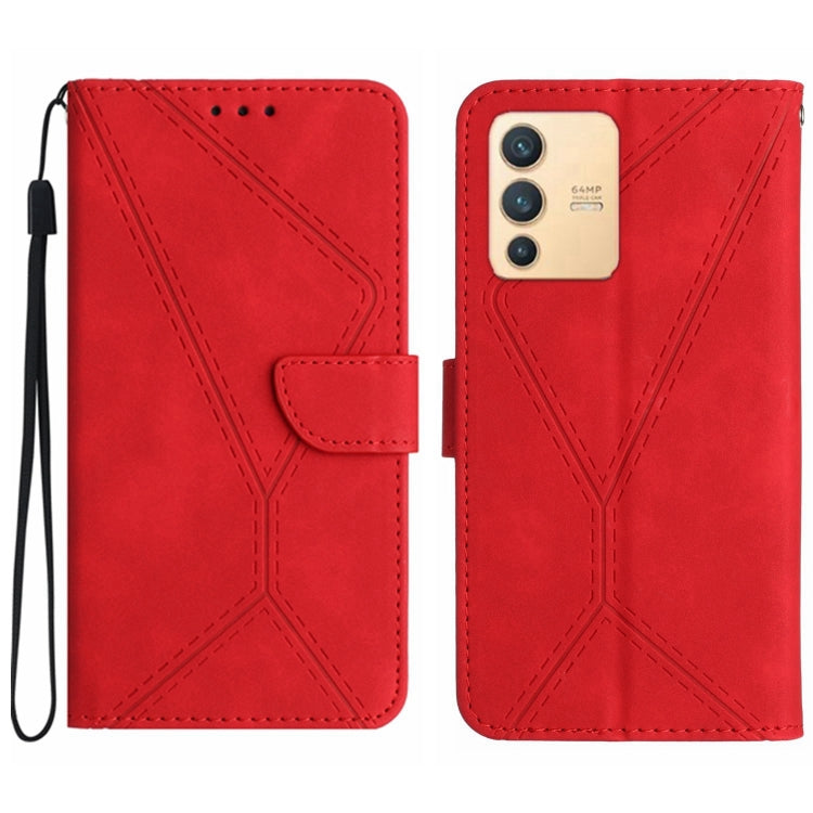 Stitching Embossed Leather Phone Case, For vivo V23 5G, For vivo V25 / X80 Lite, For vivo V27 5G / V27 Pro 5G