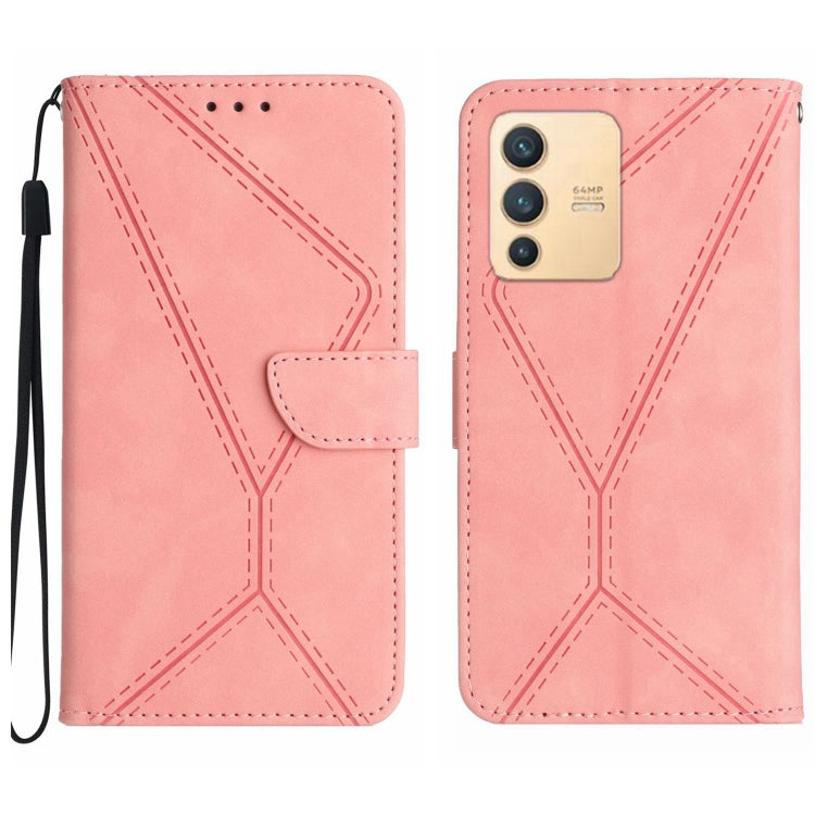 Stitching Embossed Leather Phone Case, For vivo V23 5G, For vivo V25 / X80 Lite, For vivo V27 5G / V27 Pro 5G