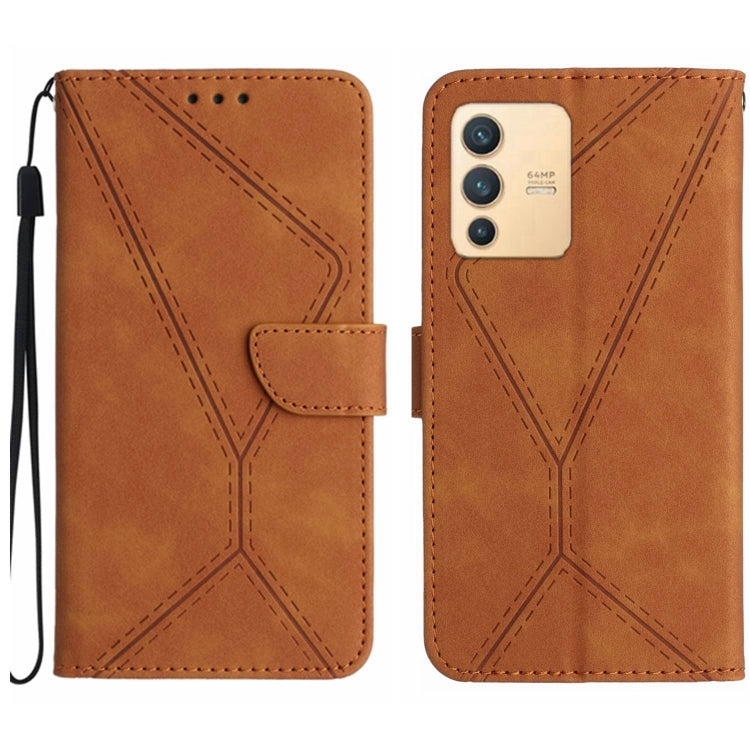 Stitching Embossed Leather Phone Case, For vivo V23 5G, For vivo V25 / X80 Lite, For vivo V27 5G / V27 Pro 5G