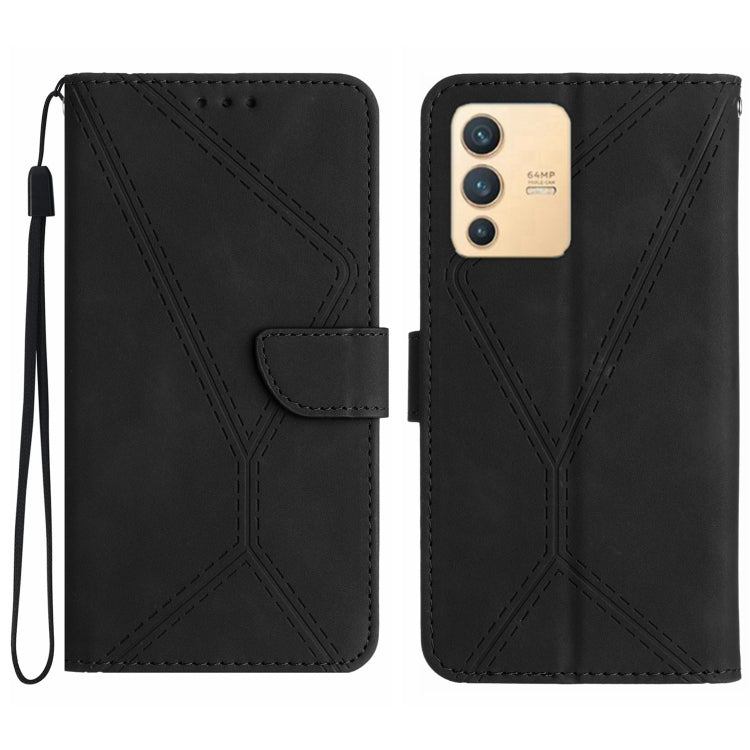 Stitching Embossed Leather Phone Case, For vivo V23 5G, For vivo V25 / X80 Lite, For vivo V27 5G / V27 Pro 5G