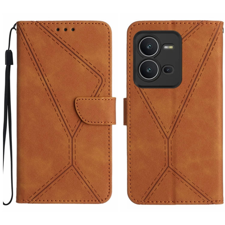 Stitching Embossed Leather Phone Case, For vivo V23 5G, For vivo V25 / X80 Lite, For vivo V27 5G / V27 Pro 5G