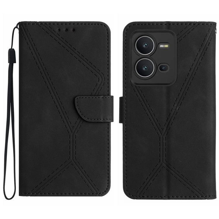 Stitching Embossed Leather Phone Case, For vivo V23 5G, For vivo V25 / X80 Lite, For vivo V27 5G / V27 Pro 5G