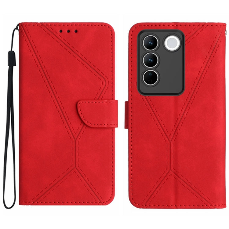 Stitching Embossed Leather Phone Case, For vivo V23 5G, For vivo V25 / X80 Lite, For vivo V27 5G / V27 Pro 5G