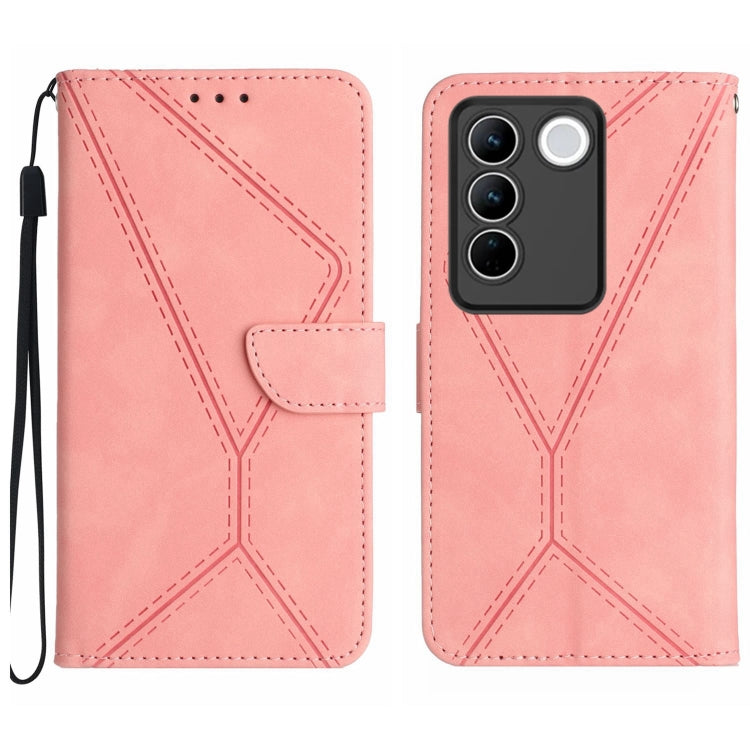 Stitching Embossed Leather Phone Case, For vivo V23 5G, For vivo V25 / X80 Lite, For vivo V27 5G / V27 Pro 5G