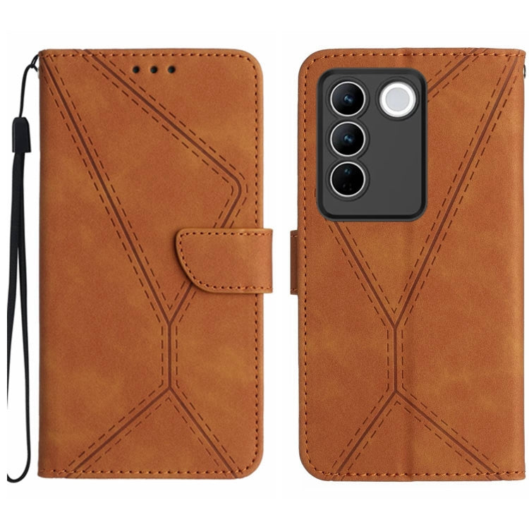 Stitching Embossed Leather Phone Case, For vivo V23 5G, For vivo V25 / X80 Lite, For vivo V27 5G / V27 Pro 5G