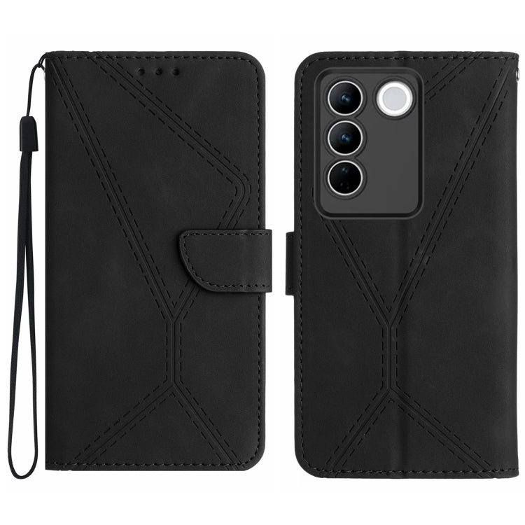 Stitching Embossed Leather Phone Case, For vivo V23 5G, For vivo V25 / X80 Lite, For vivo V27 5G / V27 Pro 5G