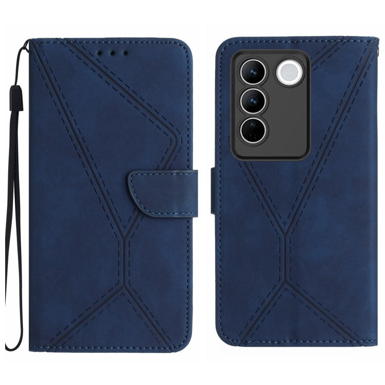 Stitching Embossed Leather Phone Case, For vivo V23 5G, For vivo V25 / X80 Lite, For vivo V27 5G / V27 Pro 5G