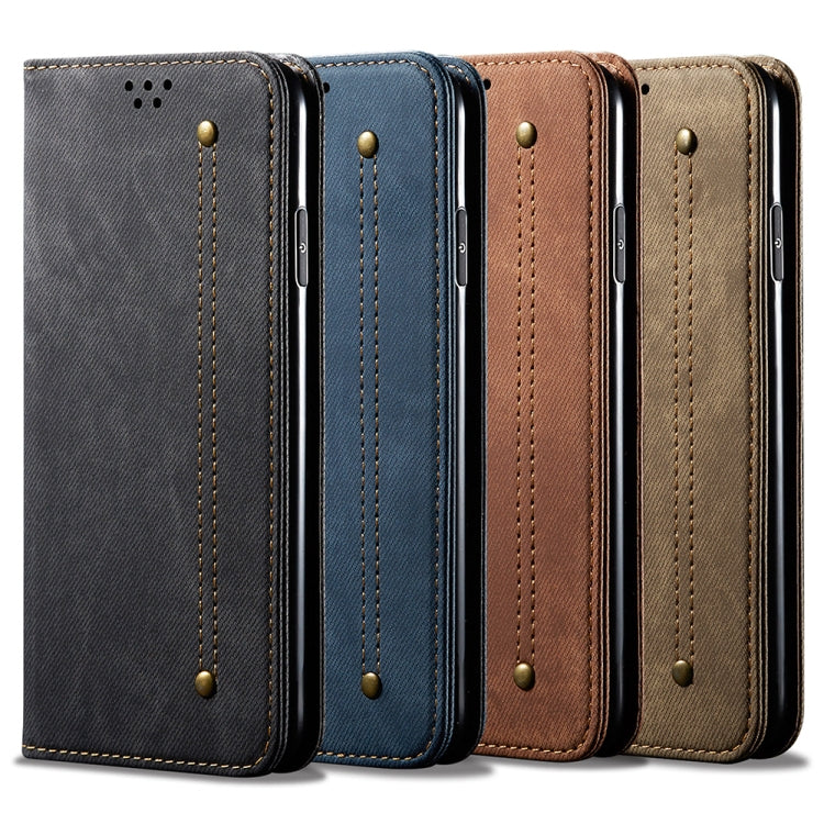 Denim Texture Casual Style Horizontal Flip Leather Case