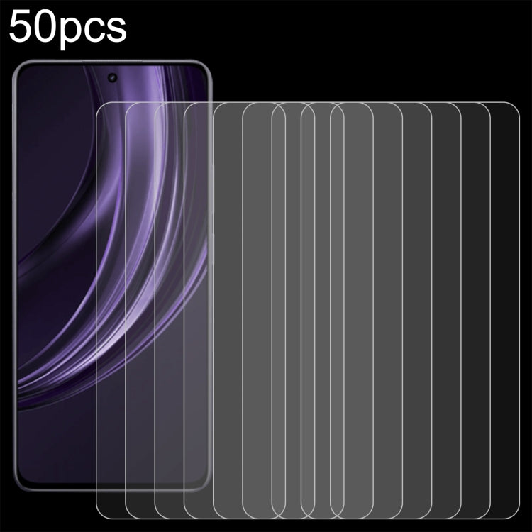 50pcs 0.26mm 9H 2.5D Tempered Glass Film, For Realme 13 4G / 13+ / C63 5G / 14x, For Realme Neo7, For Realme P1 Speed, For Realme C61 / C61 India / Note 60, For Realme 12+ / 12X / Narzo N65/12 4G, For Realme Narzo N61