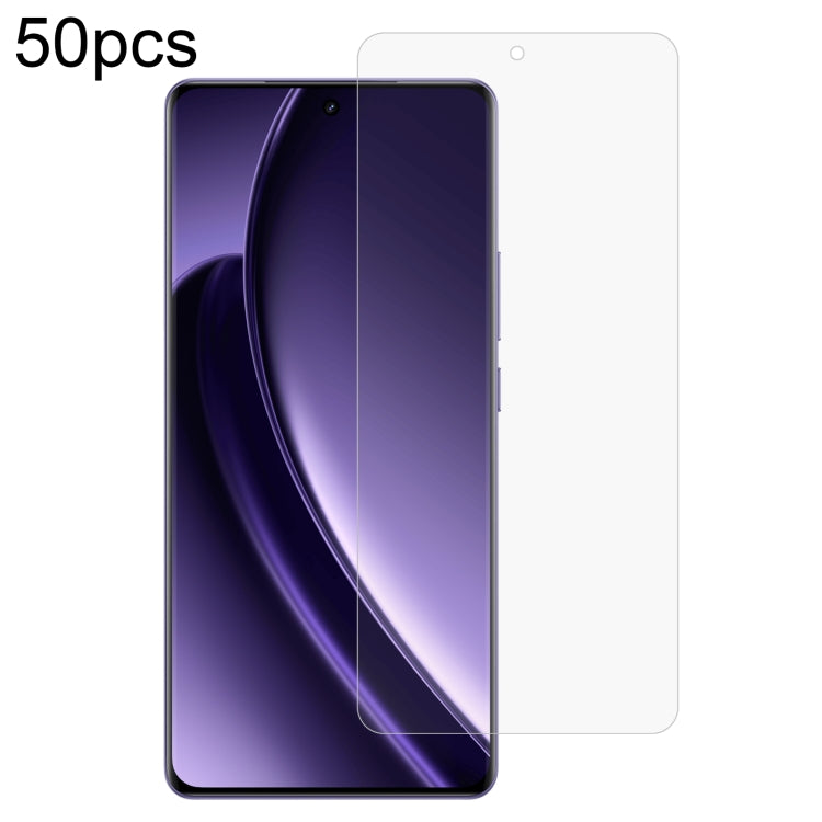 50pcs 0.26mm 9H 2.5D Tempered Glass Film, For Realme 13 4G / 13+ / C63 5G / 14x, For Realme Neo7, For Realme P1 Speed, For Realme C61 / C61 India / Note 60, For Realme 12+ / 12X / Narzo N65/12 4G, For Realme Narzo N61