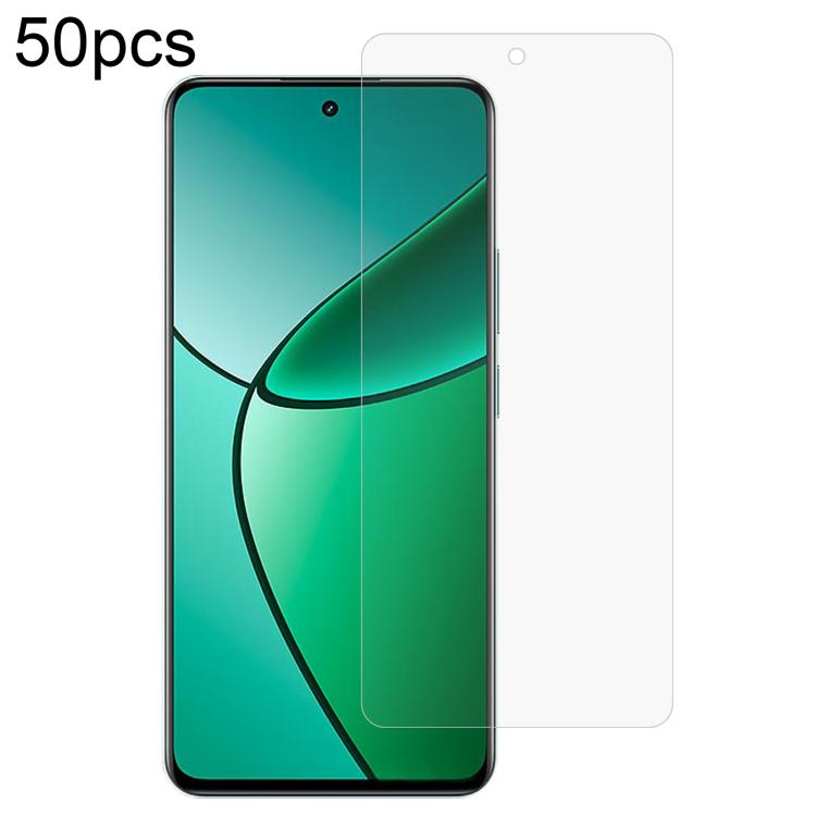50pcs 0.26mm 9H 2.5D Tempered Glass Film, For Realme 13 4G / 13+ / C63 5G / 14x, For Realme Neo7, For Realme P1 Speed, For Realme C61 / C61 India / Note 60, For Realme 12+ / 12X / Narzo N65/12 4G, For Realme Narzo N61
