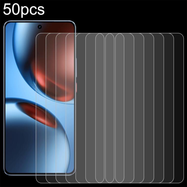 50pcs 0.26mm 9H 2.5D Tempered Glass Film, For Realme 13 4G / 13+ / C63 5G / 14x, For Realme Neo7, For Realme P1 Speed, For Realme C61 / C61 India / Note 60, For Realme 12+ / 12X / Narzo N65/12 4G, For Realme Narzo N61