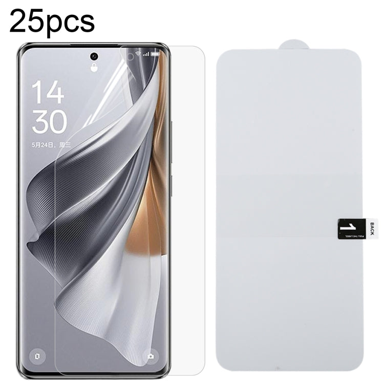 25pcs Full Screen Protector Explosion-proof Hydrogel Film, For OPPO A5 Pro, For OPPO Reno11 PJH110, For OPPO Reno11 Global, For OPPO Reno12 Pro, For OPPO Reno12, For OPPO Find X7, For OPPO Reno11 Pro Global, For OPPO Find X7 Ultra, For OPPO A2