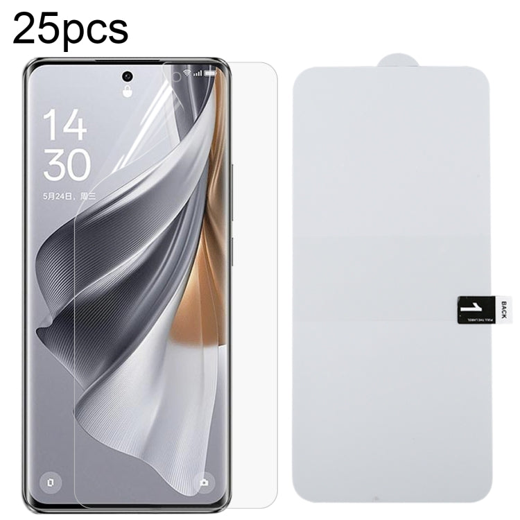 25pcs Full Screen Protector Explosion-proof Hydrogel Film, For OPPO A5 Pro, For OPPO Reno11 PJH110, For OPPO Reno11 Global, For OPPO Reno12 Pro, For OPPO Reno12, For OPPO Find X7, For OPPO Reno11 Pro Global, For OPPO Find X7 Ultra , For OPPO A2