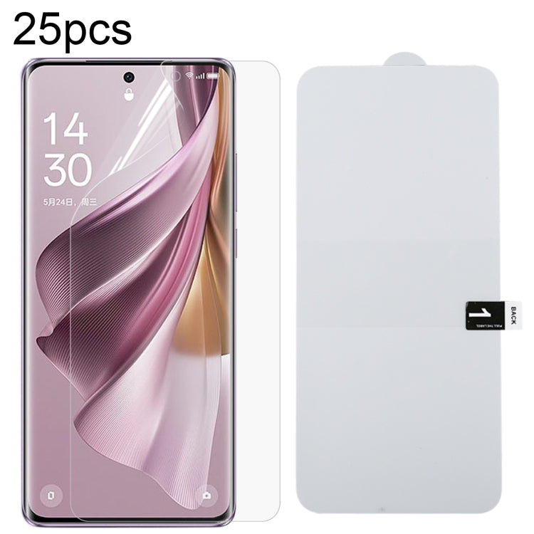 25pcs Full Screen Protector Explosion-proof Hydrogel Film, For OPPO A5 Pro, For OPPO Reno11 PJH110, For OPPO Reno11 Global, For OPPO Reno12 Pro, For OPPO Reno12, For OPPO Find X7, For OPPO Reno11 Pro Global, For OPPO Find X7 Ultra , For OPPO A2