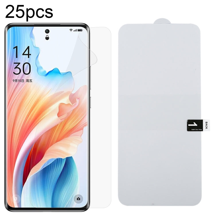 25pcs Full Screen Protector Explosion-proof Hydrogel Film, For OPPO A5 Pro, For OPPO Reno11 PJH110, For OPPO Reno11 Global, For OPPO Reno12 Pro, For OPPO Reno12, For OPPO Find X7, For OPPO Reno11 Pro Global, For OPPO Find X7 Ultra, For OPPO A2