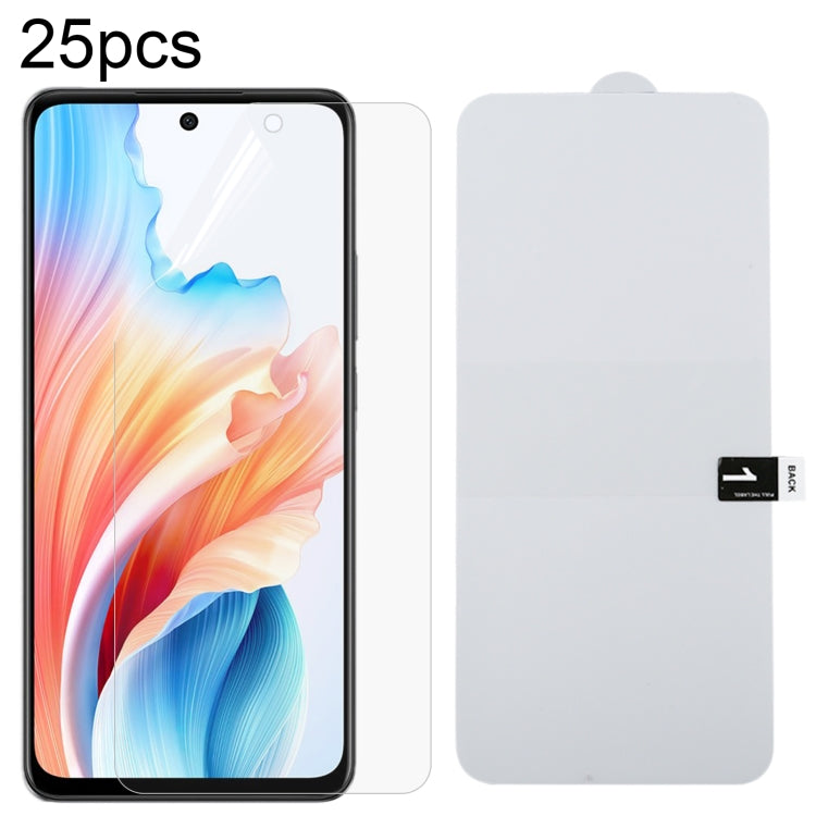 25pcs Full Screen Protector Explosion-proof Hydrogel Film, For OPPO A5 Pro, For OPPO Reno11 PJH110, For OPPO Reno11 Global, For OPPO Reno12 Pro, For OPPO Reno12, For OPPO Find X7, For OPPO Reno11 Pro Global, For OPPO Find X7 Ultra, For OPPO A2