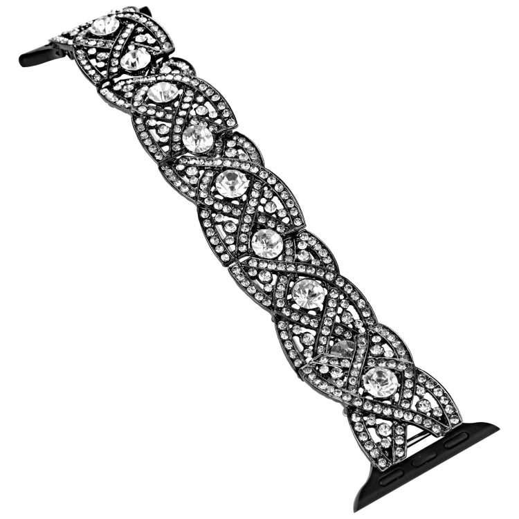 Diamonds Twist Metal Watch Band, For Apple Watch 8 41mm, For Apple Watch 8 45mm, For Apple Watch SE 2022 40mm, For Apple Watch SE 2022 44mm, For Apple Watch 7 41mm, For Apple Watch 7 45mm, For Apple Watch SE 40mm, For Apple Watch SE 44mm